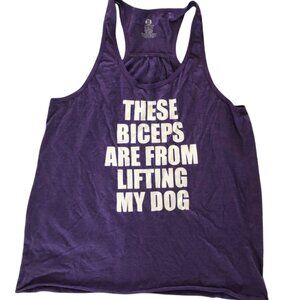 Plus Size Purple Funny Dog-Lover Fitness Racerback Tank